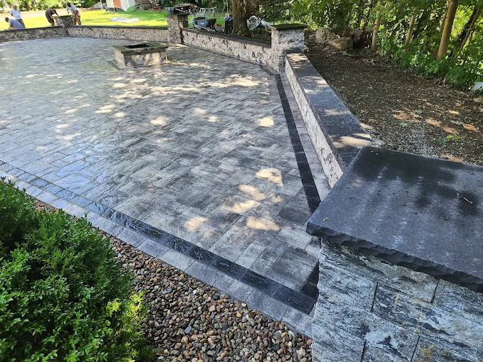 Paver Patio with Stone Walls