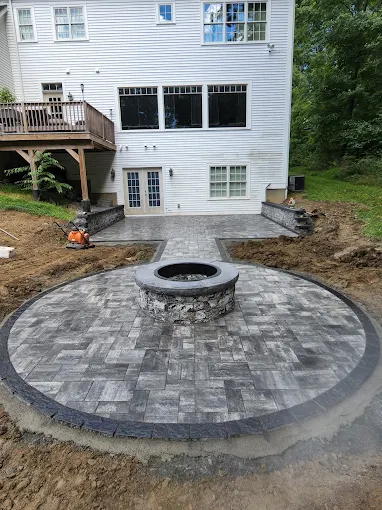Circular Paver Patio with Fire Pit
